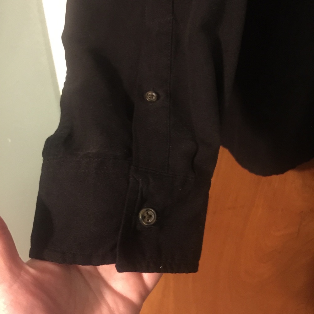 Basic Editions black suede like button down shirt - Picture 4 of 5